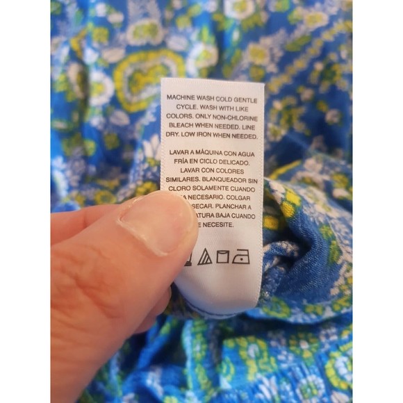 Scoop Womens Skirt Size XS Floral Print Maxi Blue Full Long Gypsy Blue Yellow - Picture 9 of 11